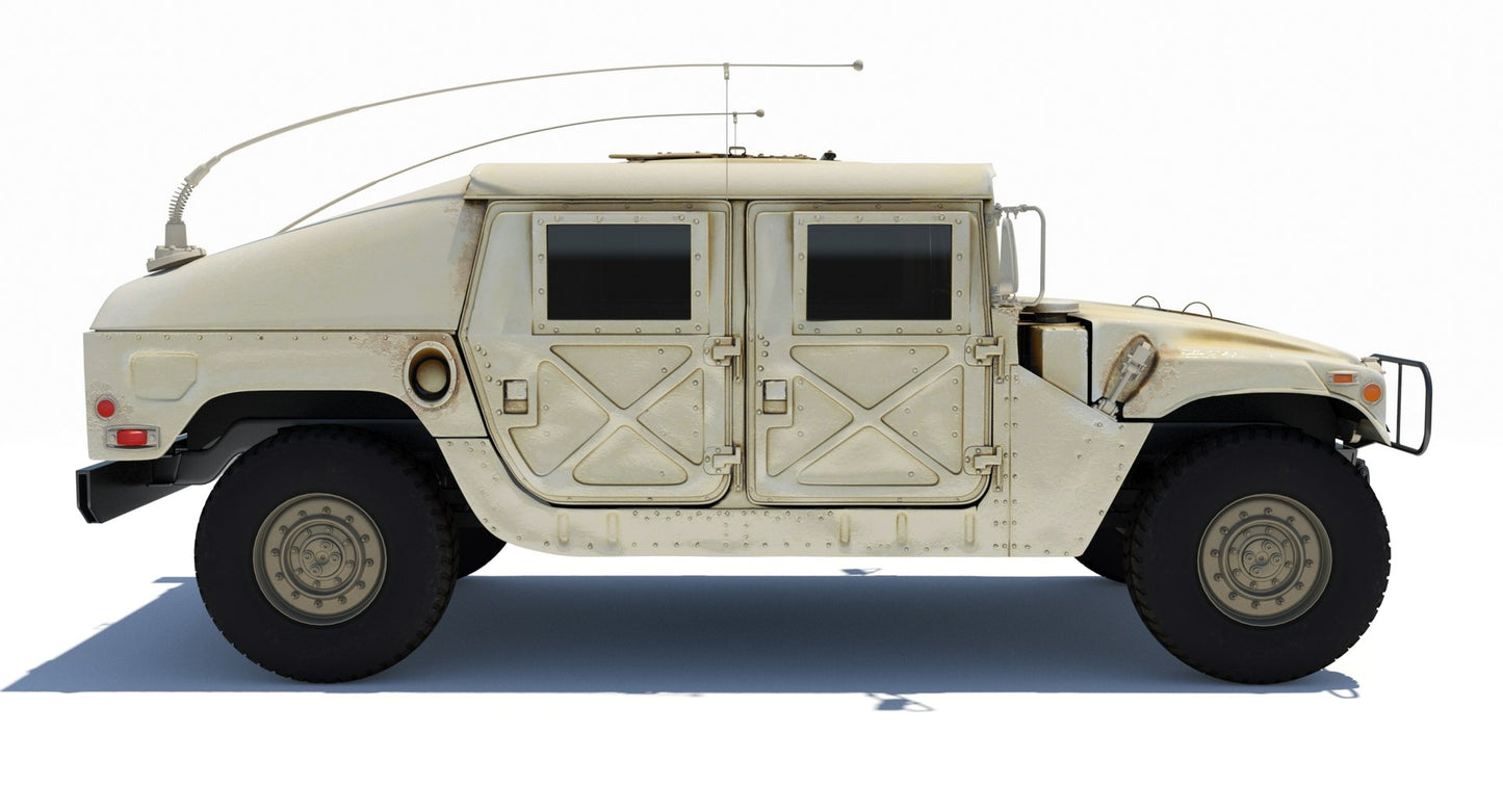 HMMWV Hummer Miliatry Vehicle 3D Model