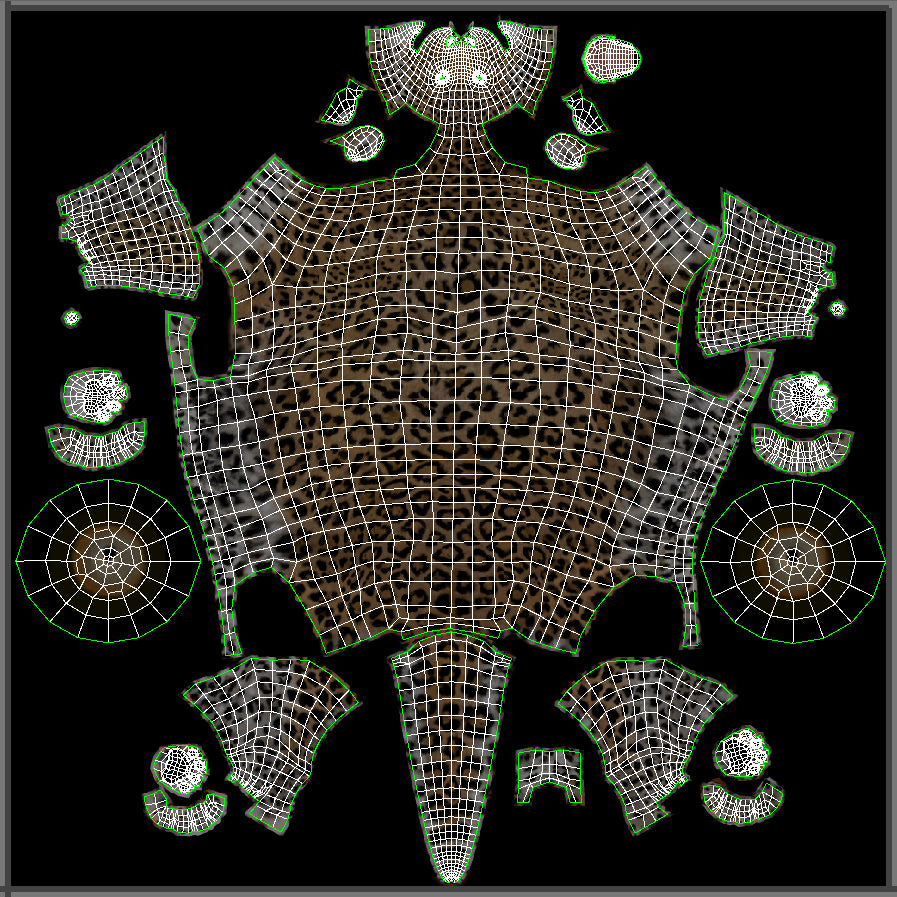 Animated Leopard 3D Model Body UVs
