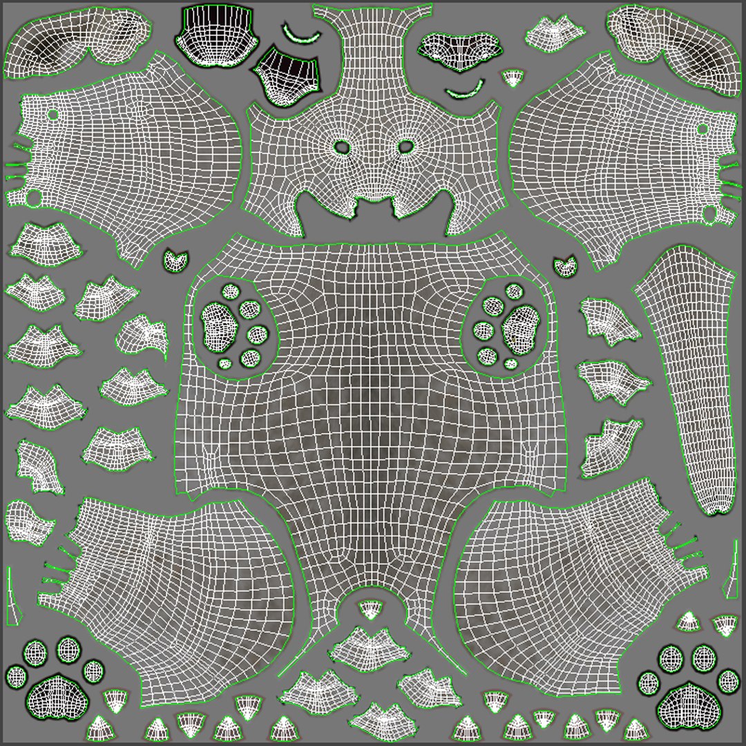 White Lion Cub Body UVs