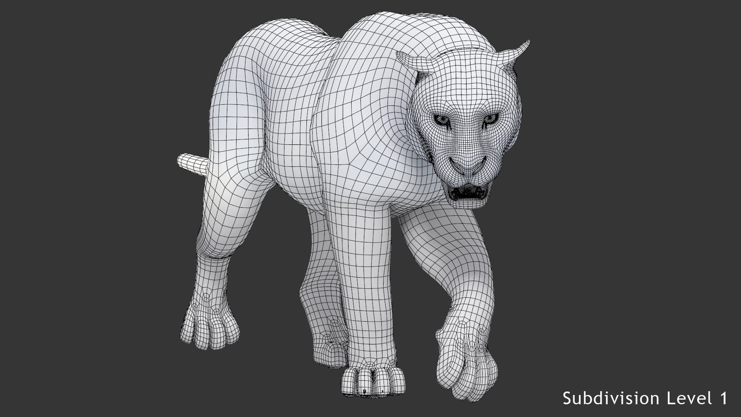 White Tiger 3D Model Animated