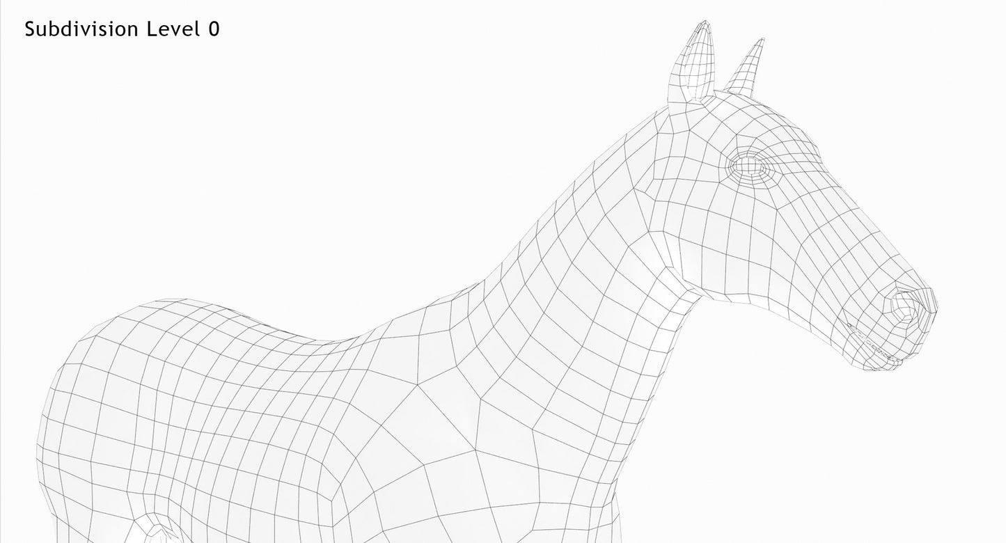 Black Horse 3D Model Fur