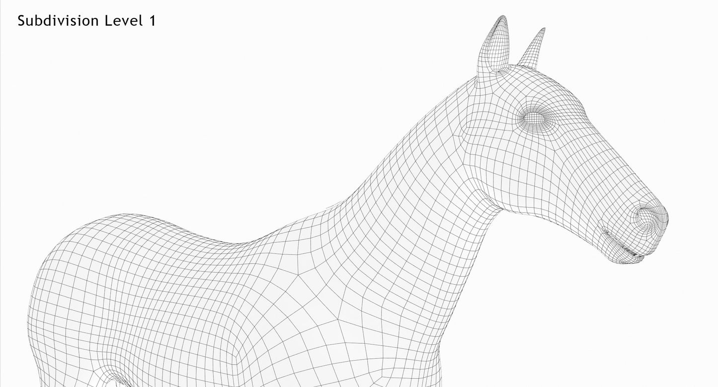 Black Horse 3D Model Fur