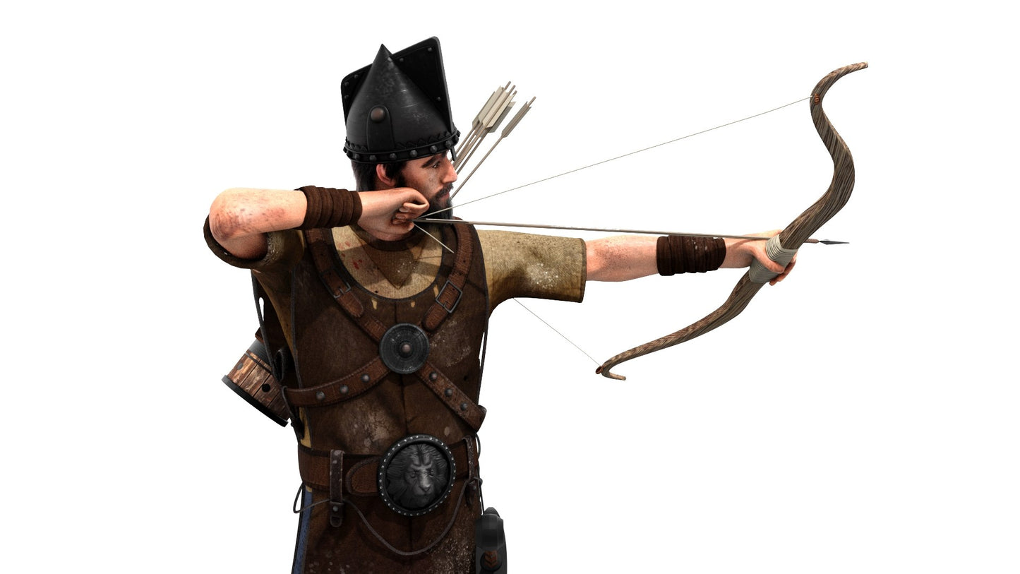 Animated Archer 3D Model Hair