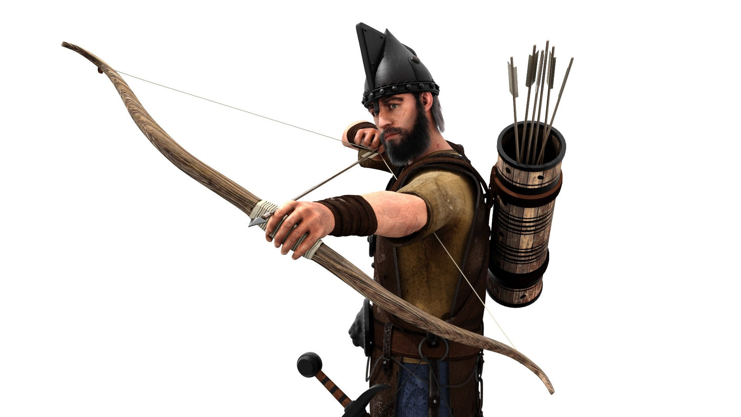 Animated Archer 3D Model Hair