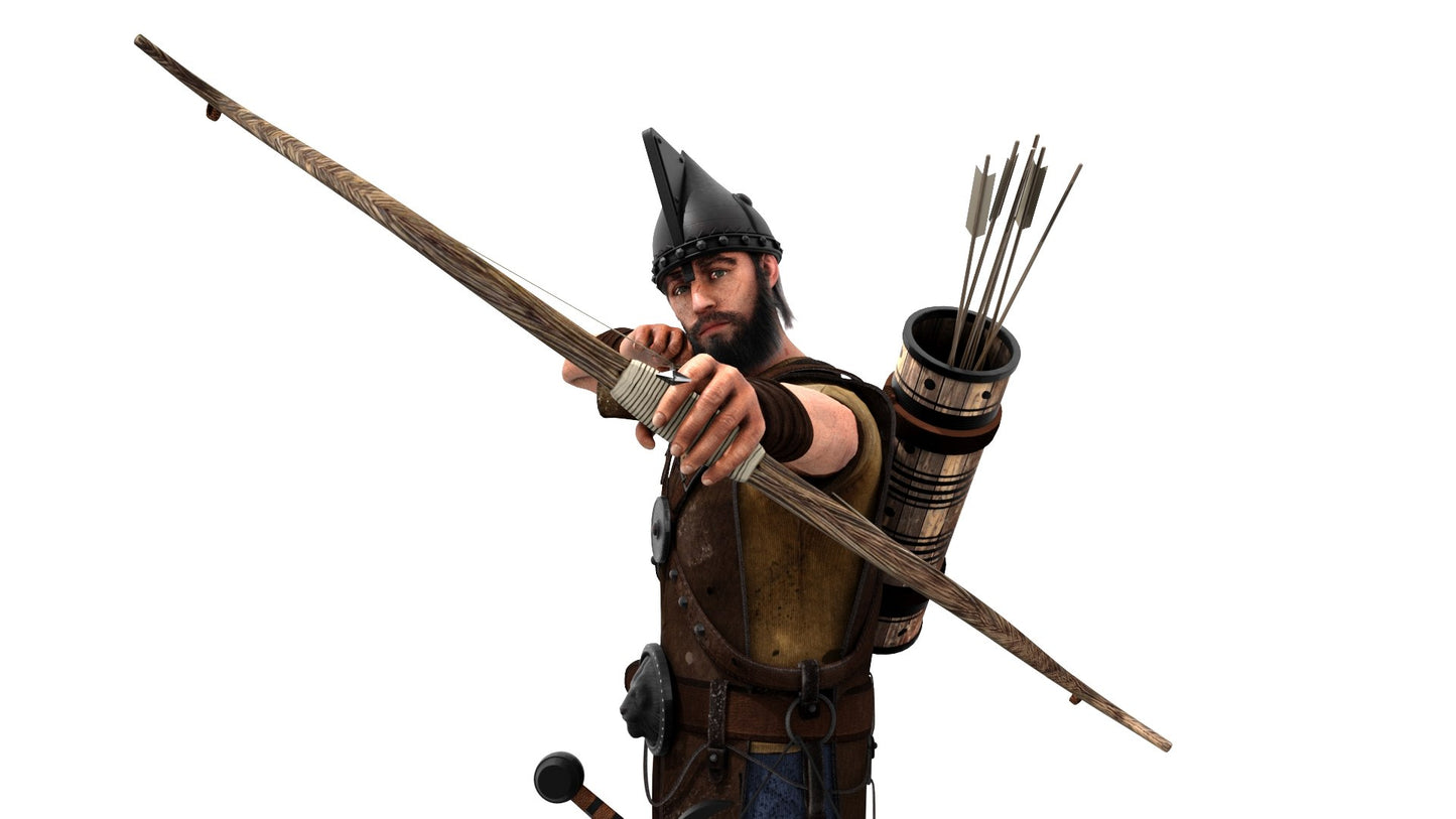 Animated Archer 3D Model Hair