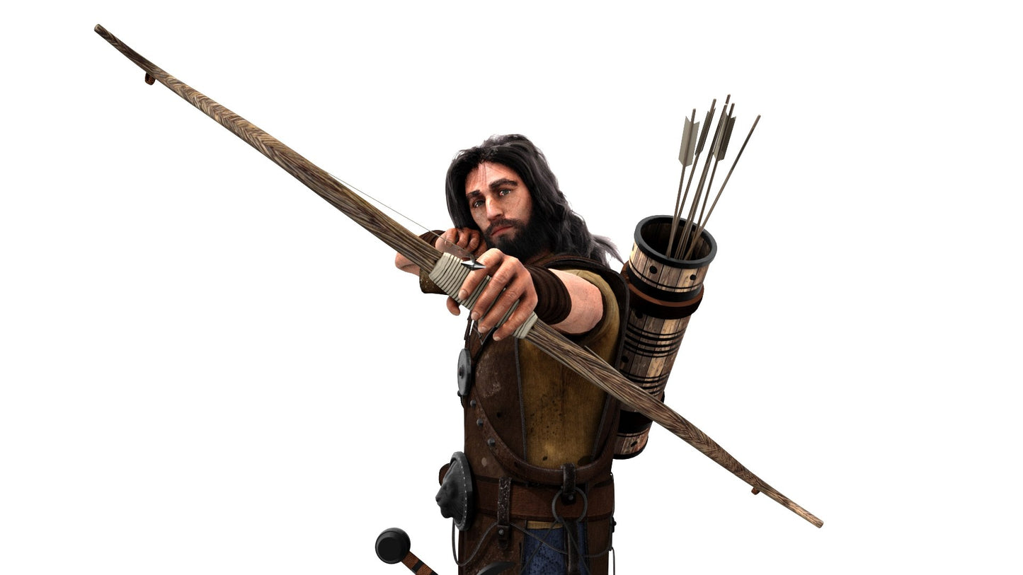 Animated Archer 3D Model Hair