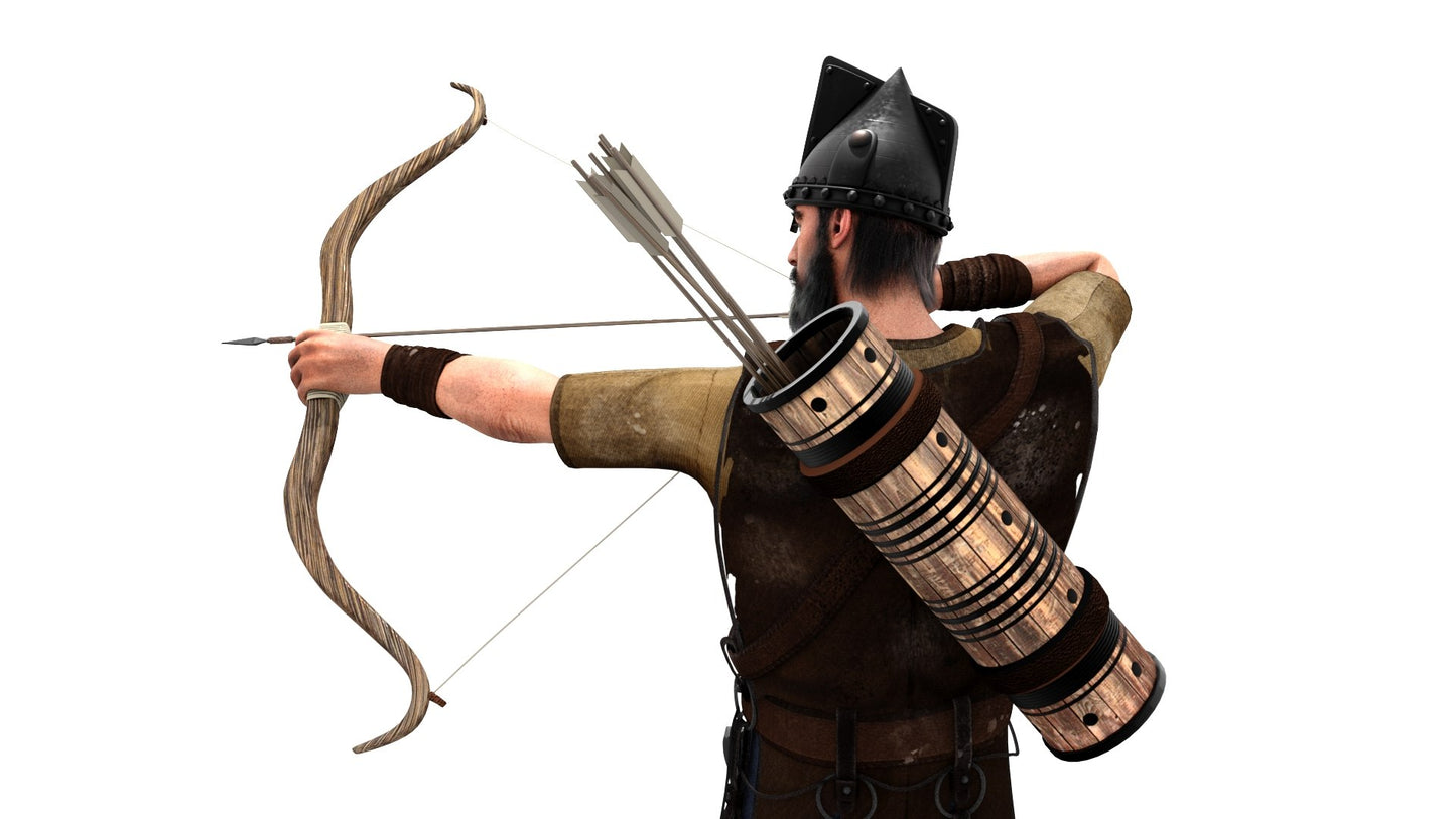 Animated Archer 3D Model Hair