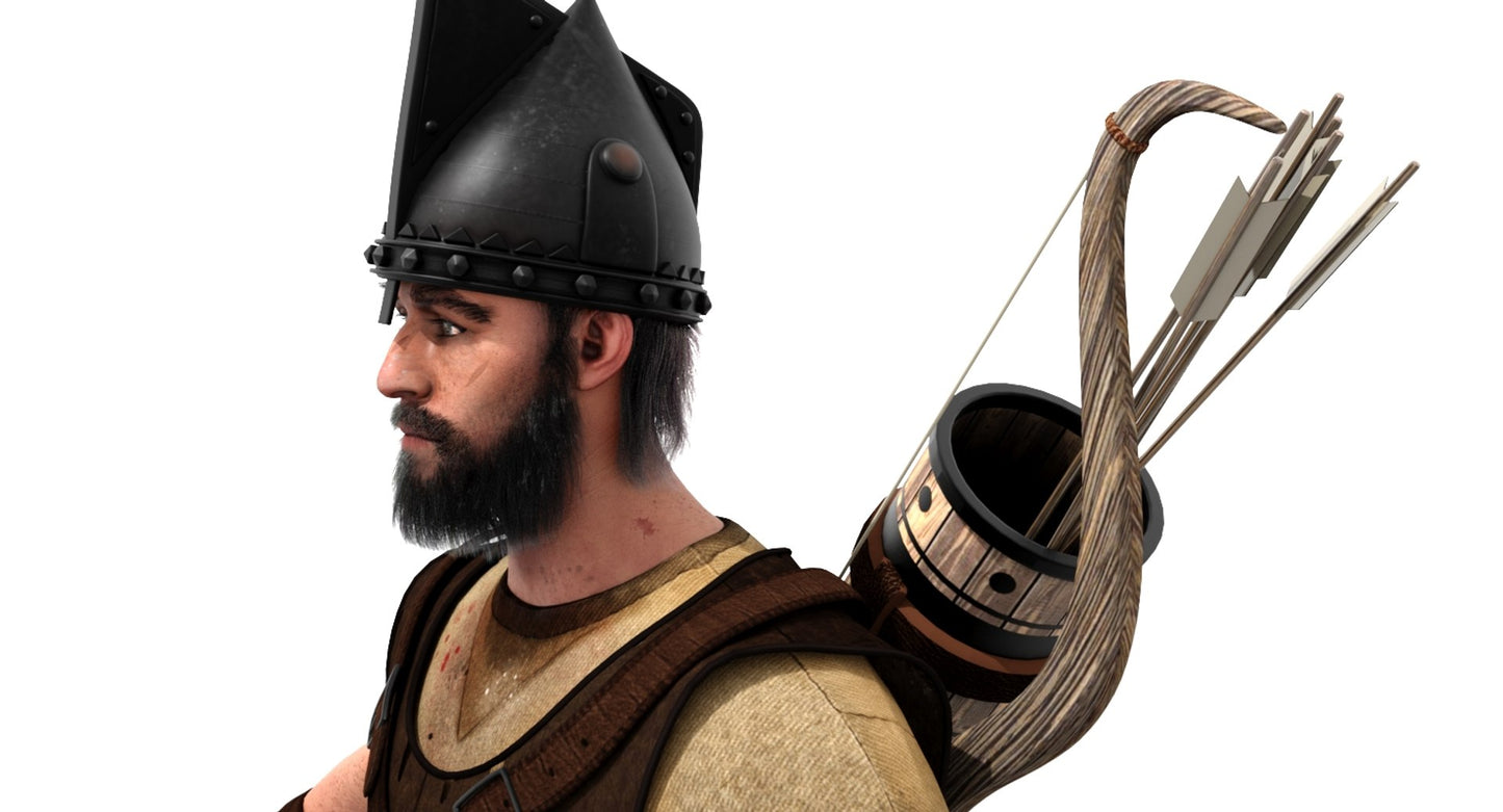 Animated Archer 3D Model Hair