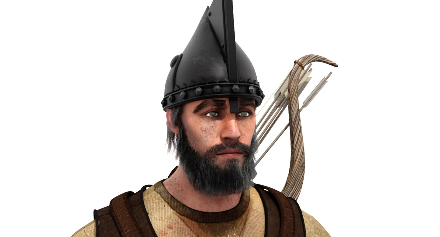 Animated Archer 3D Model Hair