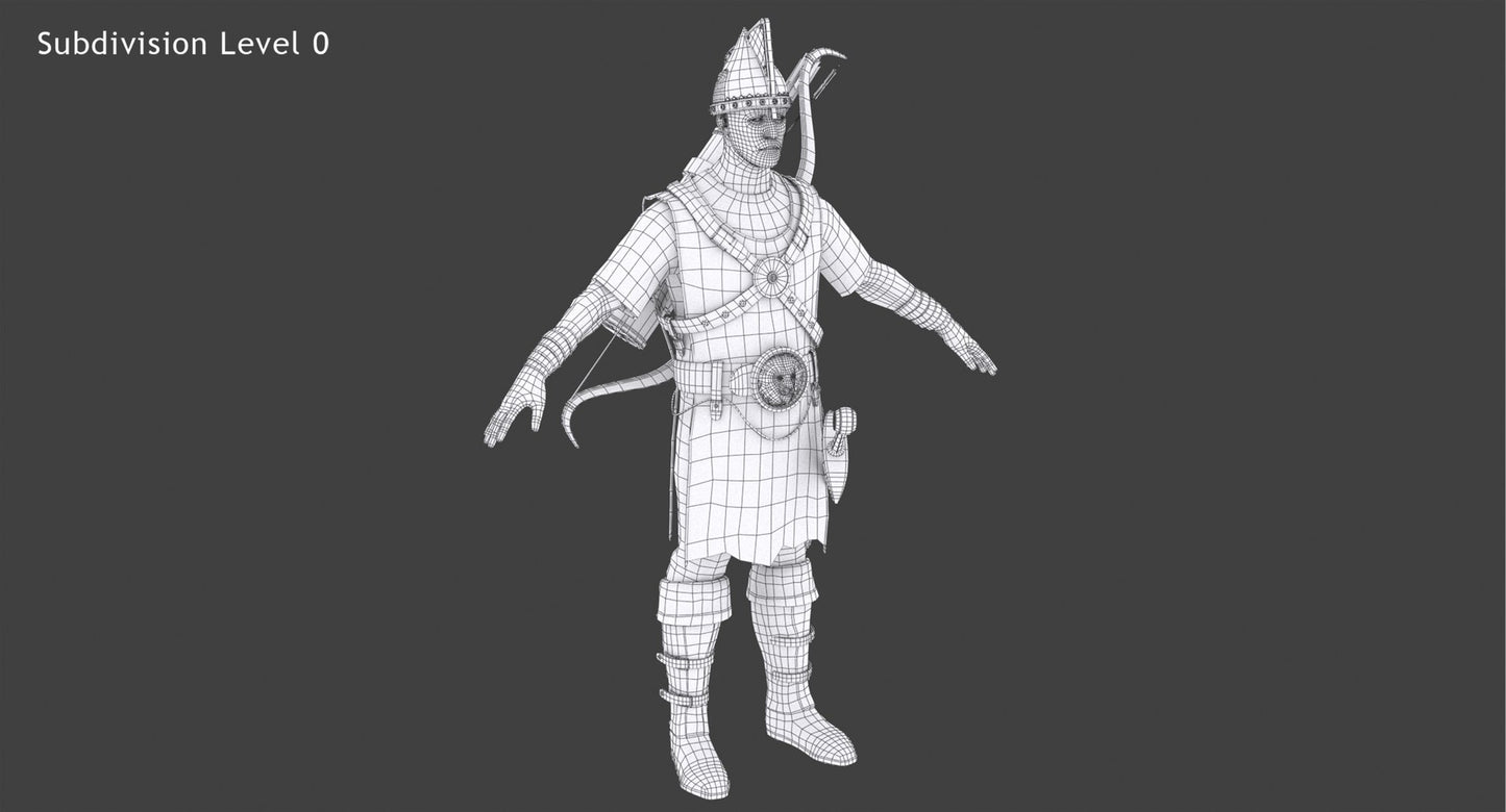 Animated Archer 3D Model Hair