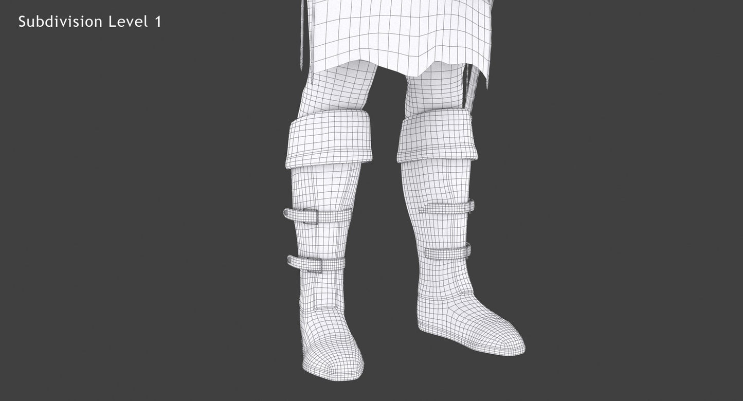 Animated Archer 3D Model Hair