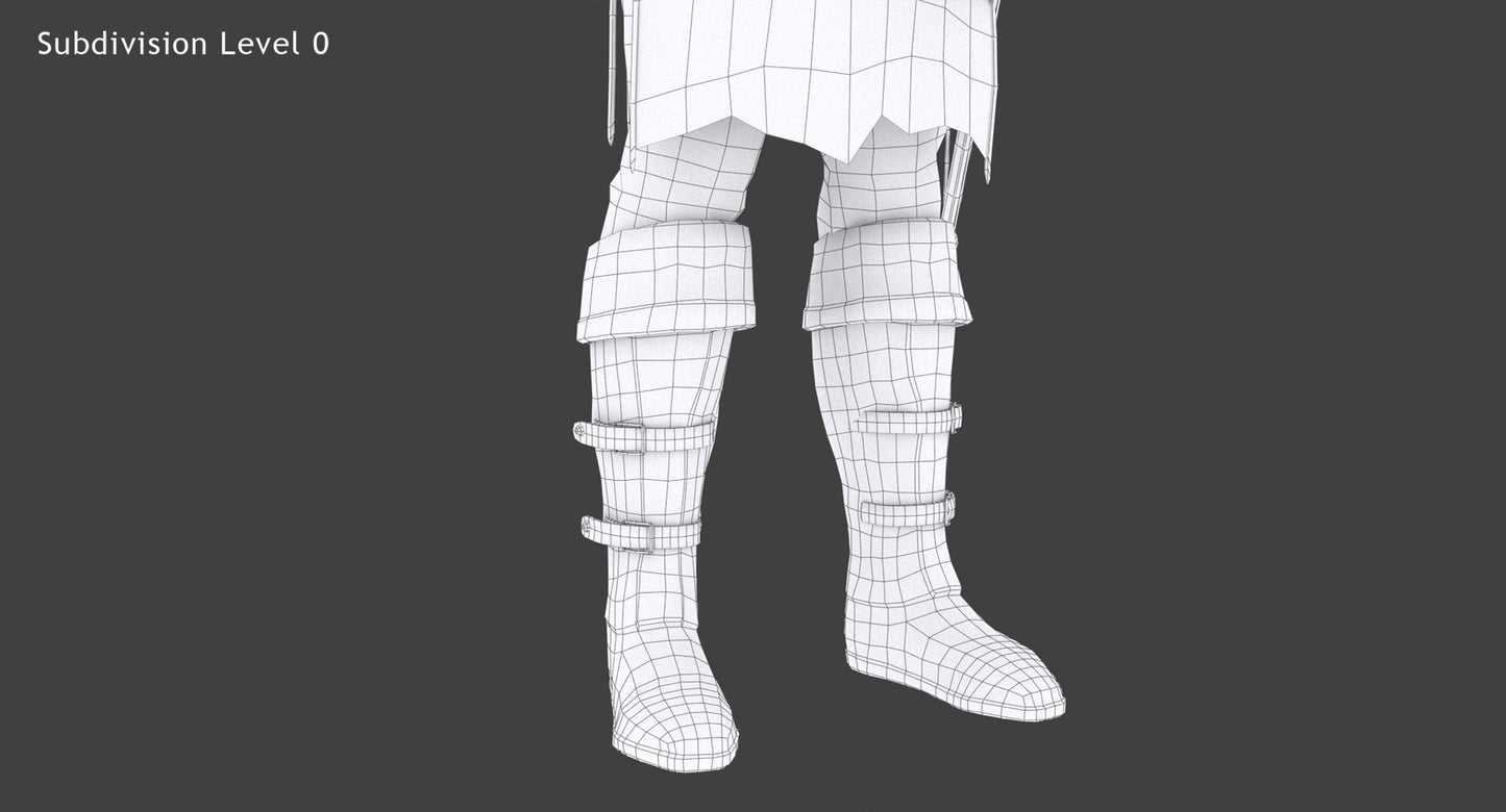 Animated Archer 3D Model Hair