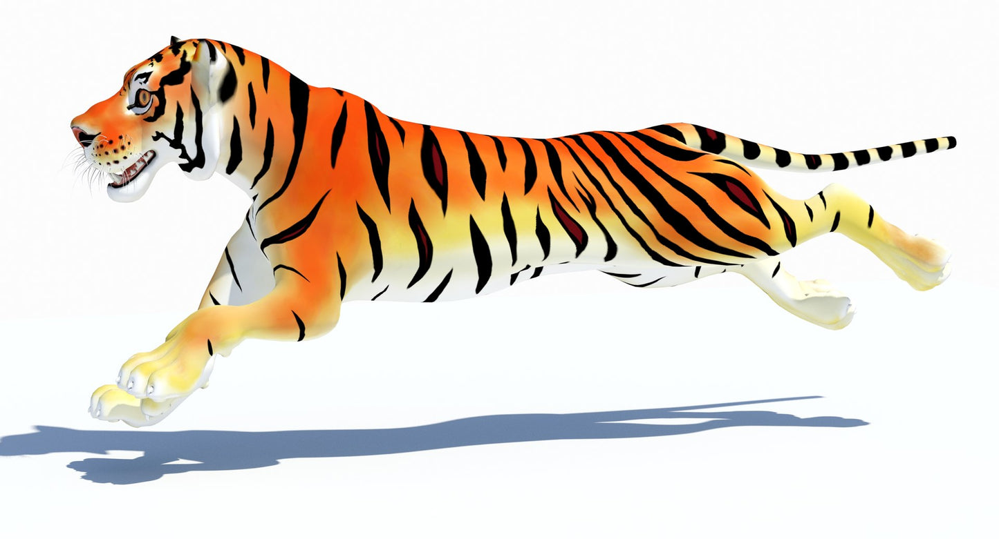Animated Cartoon Tiger 3D Model