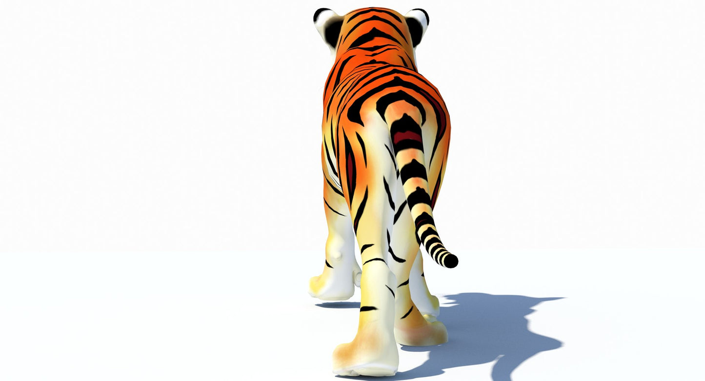Animated Cartoon Tiger 3D Model