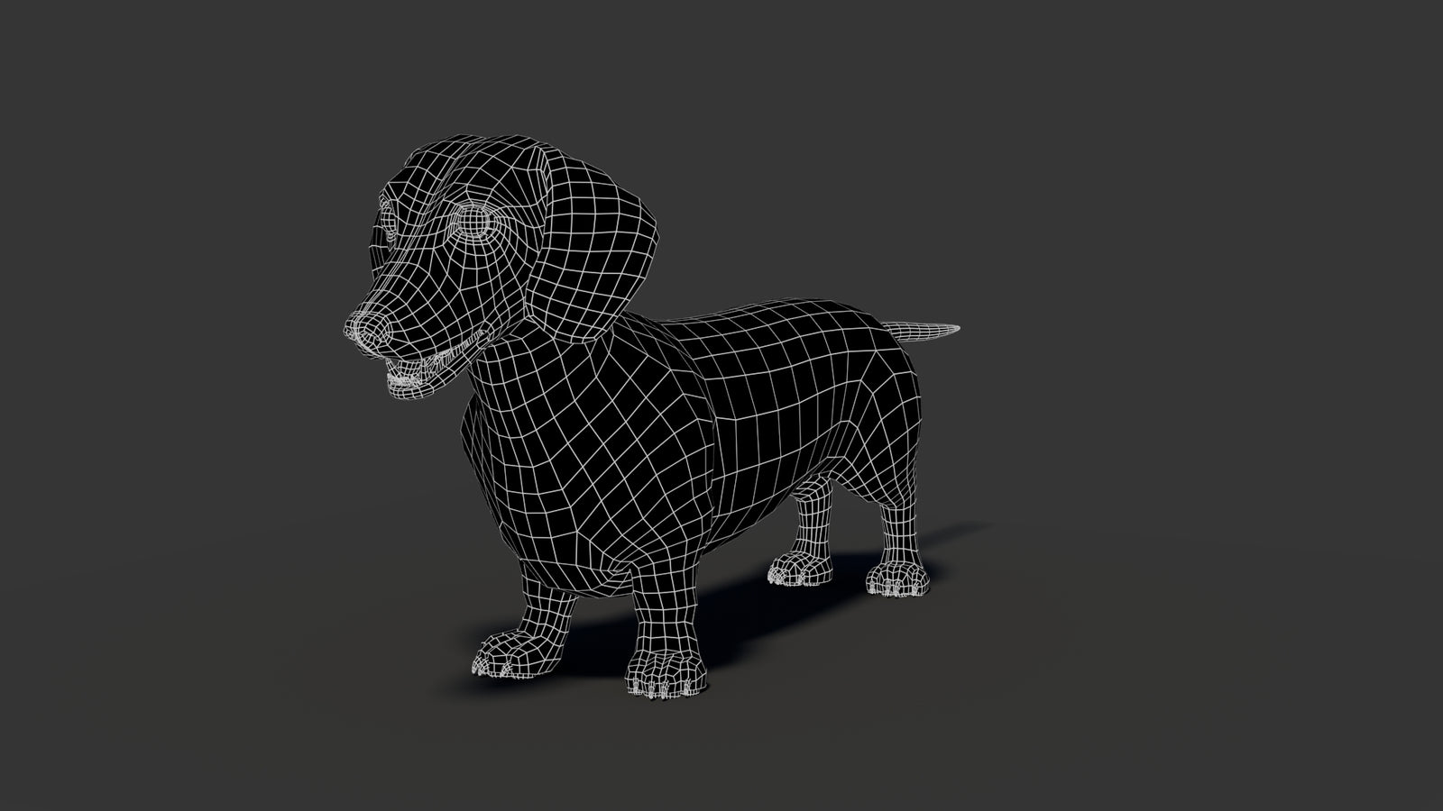 Black Dachshund Dog 3D Model 360° view 2 frame 6