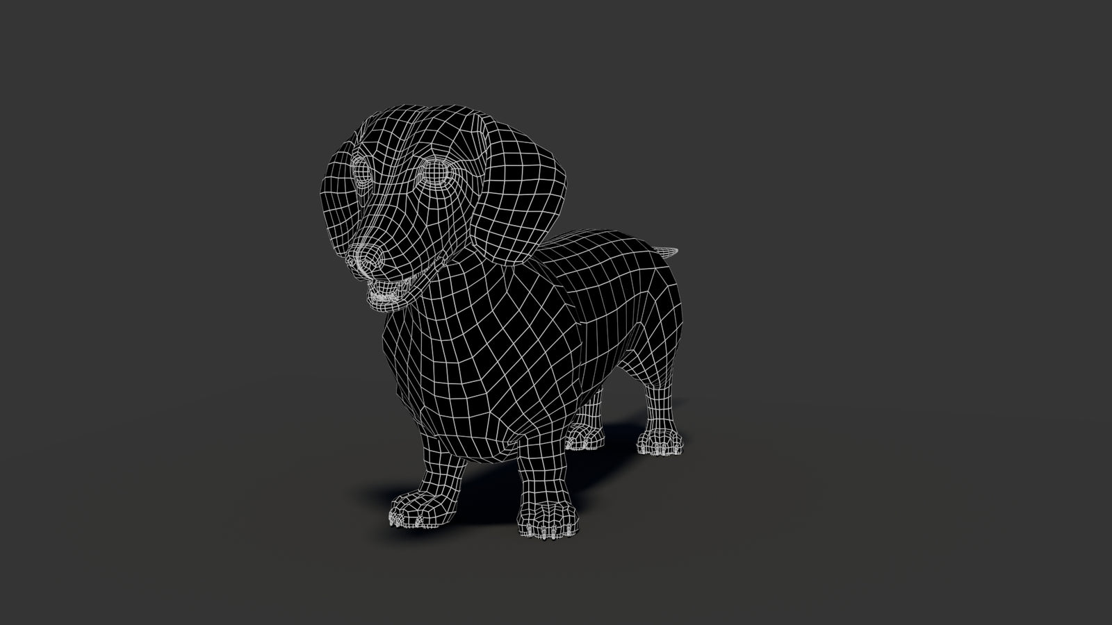 Black Dachshund Dog 3D Model 360° view 2 frame 7