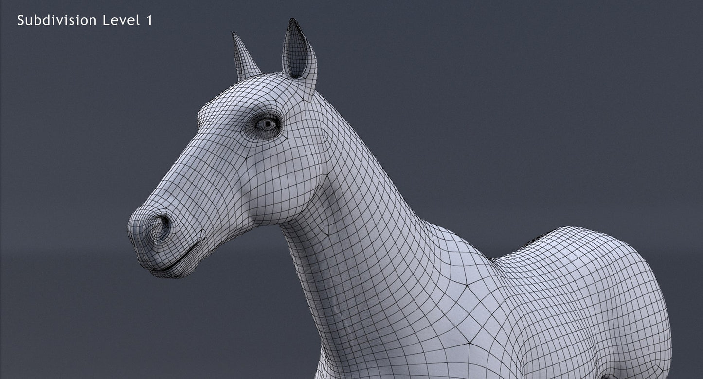 Horse Black 3D Model