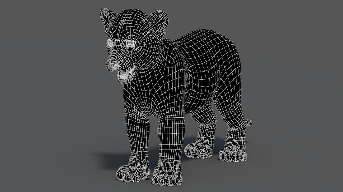Leopard Cub 3D Model
