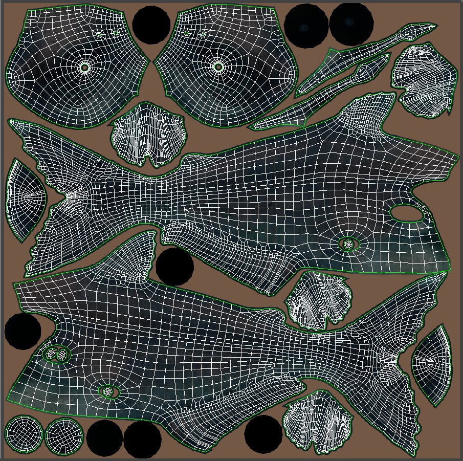 Mekong Giant Catfish 3D Model UVs