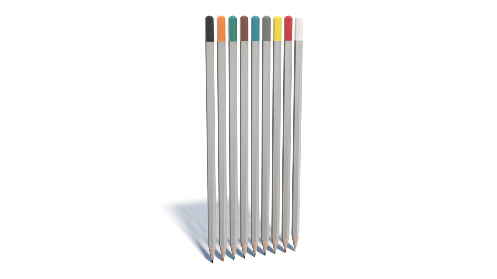 Realistic Colored Pencils 3D Model 360° view 1 frame 2