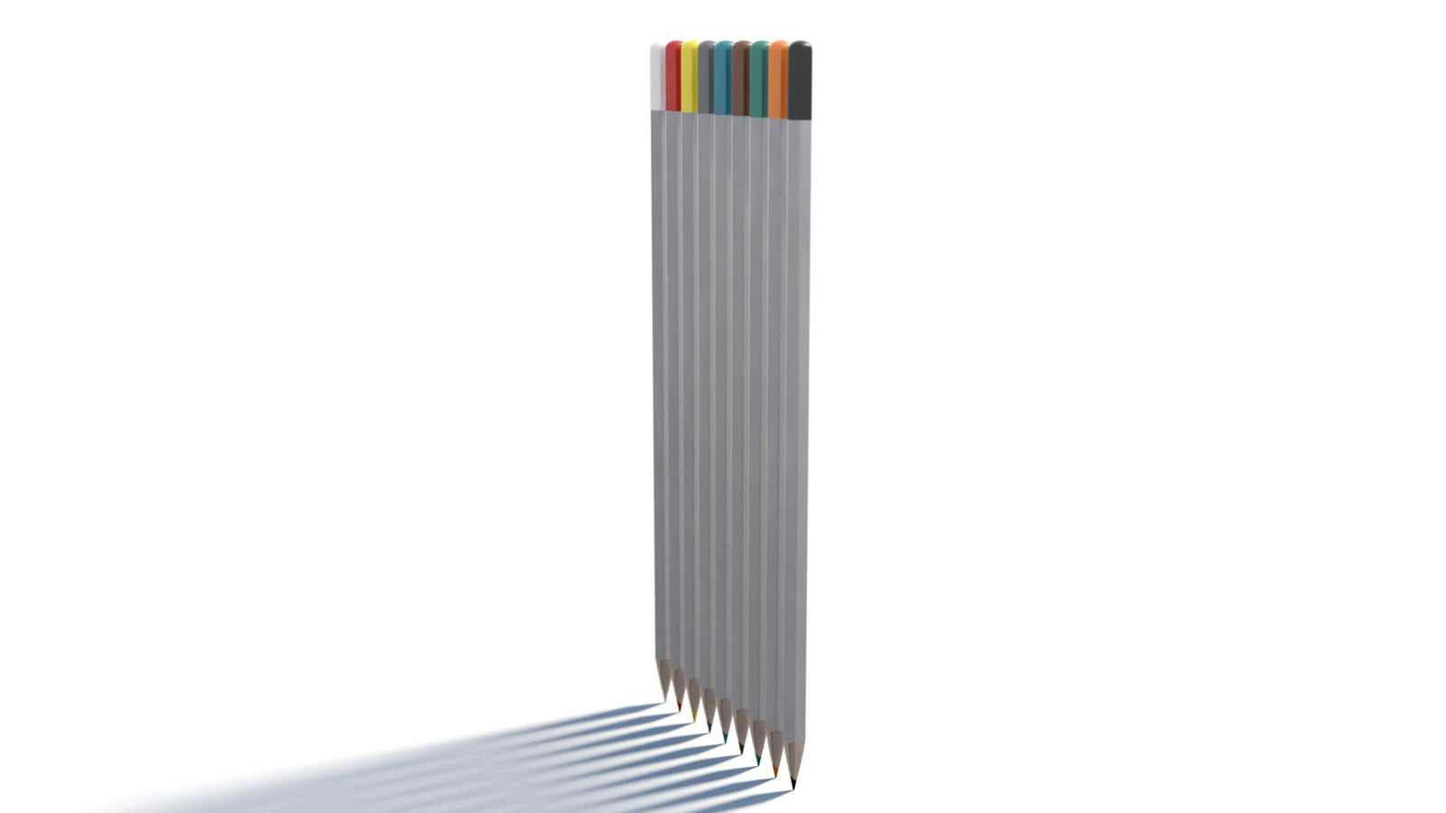 Realistic Colored Pencils 3D Model 360° view 1 frame 12