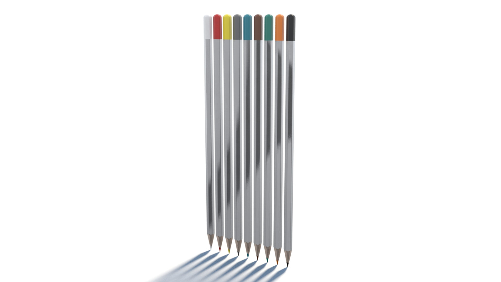 Realistic Colored Pencils 3D Model 360° view 1 frame 15