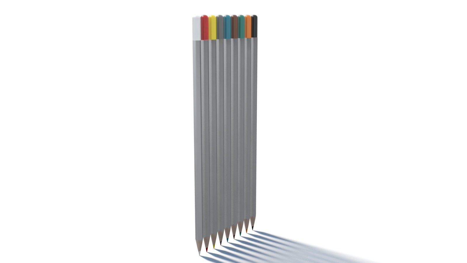 Realistic Colored Pencils 3D Model 360° view 1 frame 23