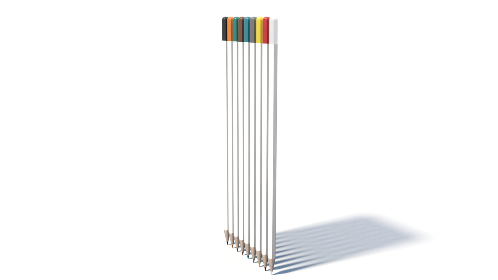 Realistic Colored Pencils 3D Model 360° view 1 frame 30