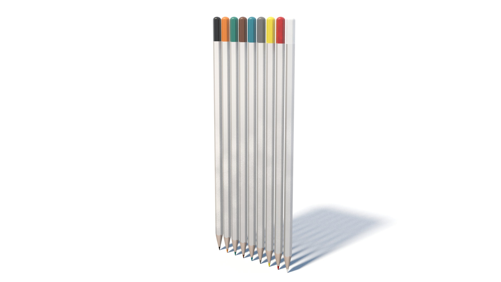 Realistic Colored Pencils 3D Model 360° view 1 frame 32