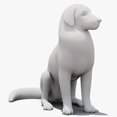 Rigged Great Pyrenees Dog 3D Model - Untextured Previz