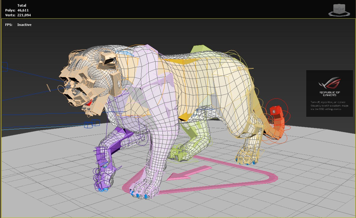 Animated Snow Leopard 3D Model Fur