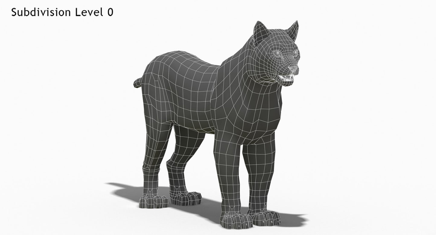 Wite Lynx 3D Model Wireframe View 0