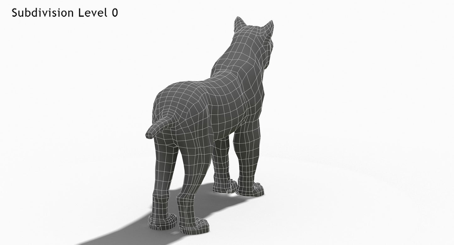 Wite Lynx 3D Model Wireframe View 0