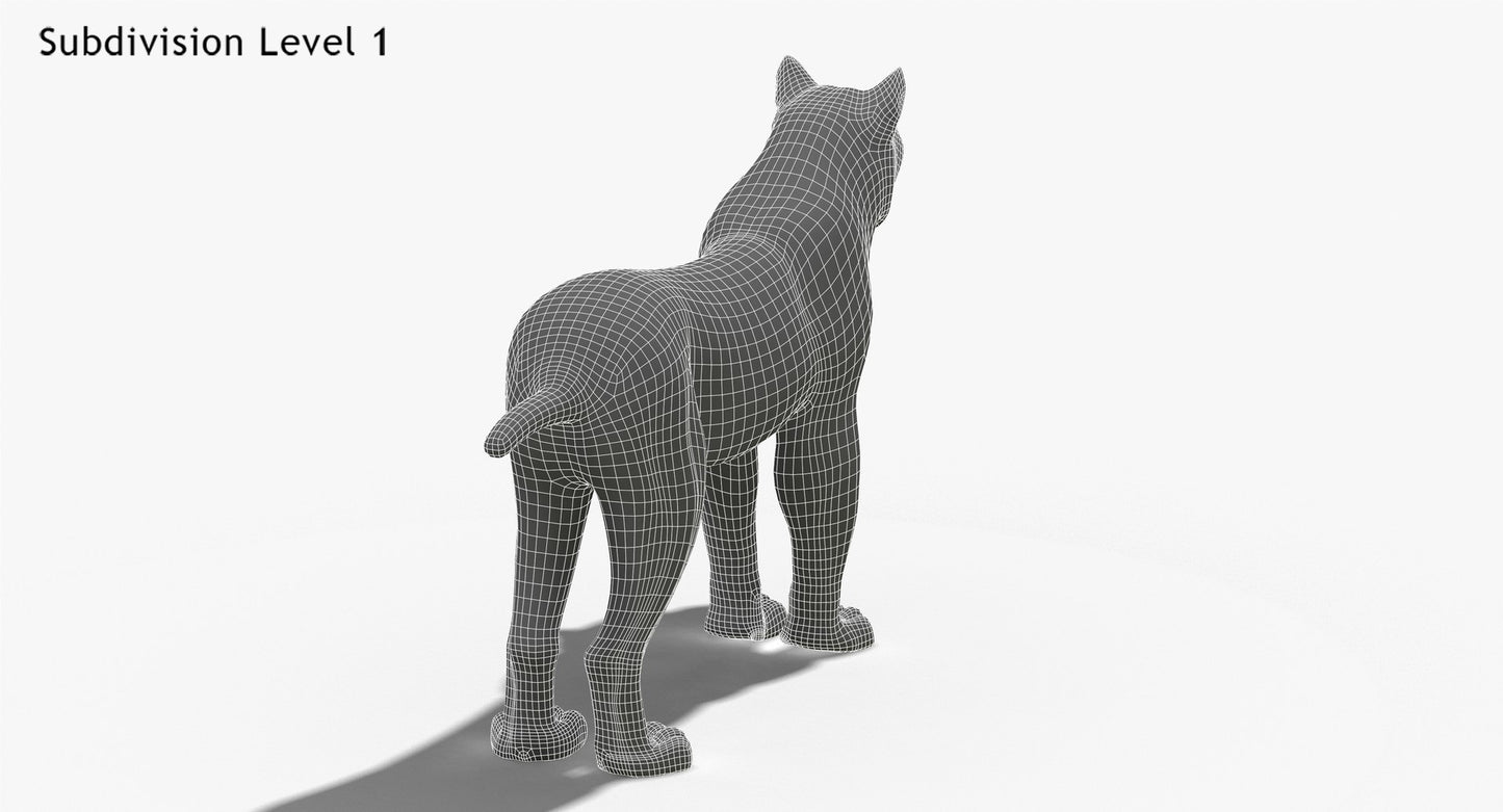 Wite Lynx 3D Model Wireframe View 1