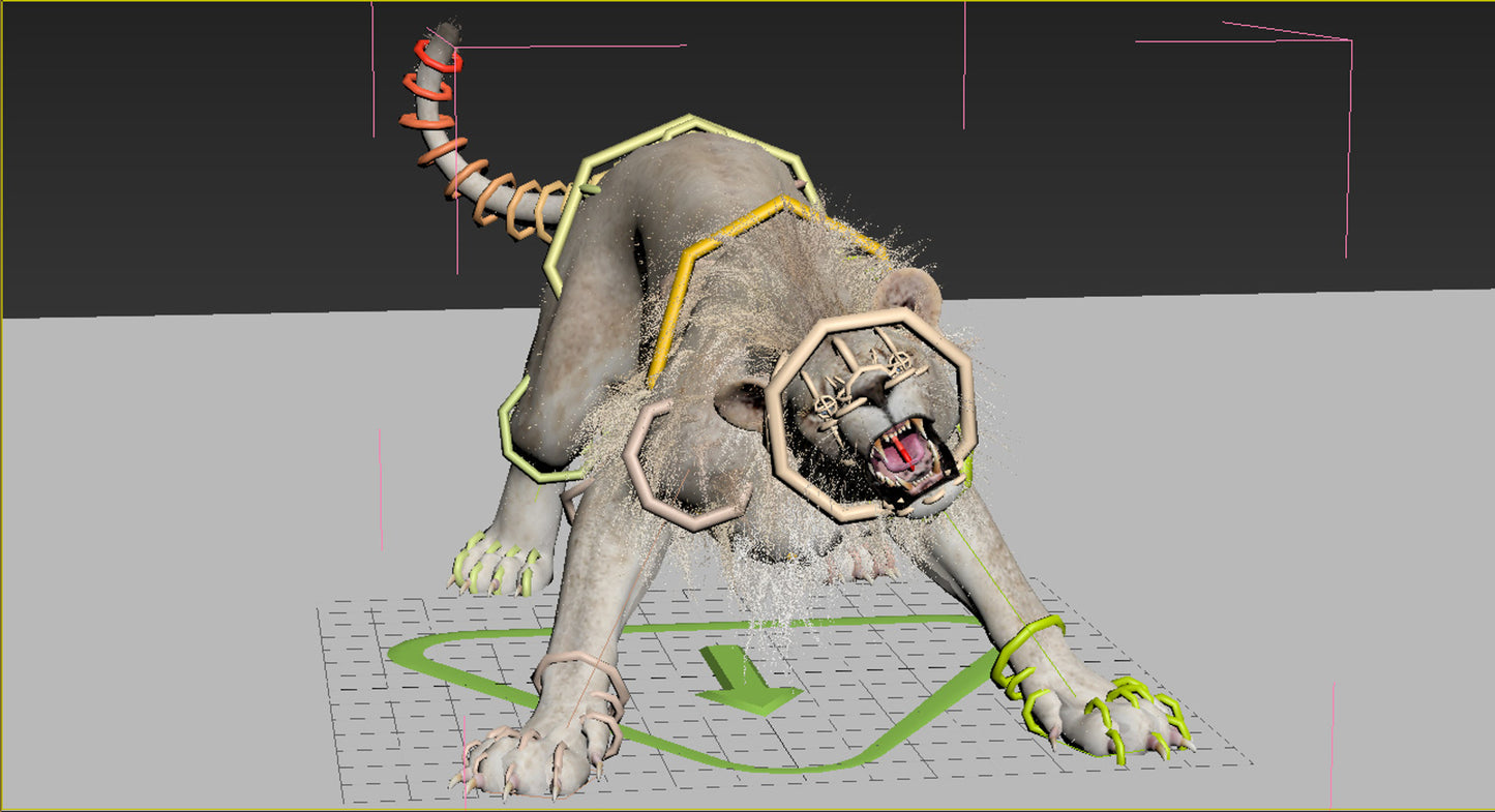 Animated White Lion 3D Model Fur