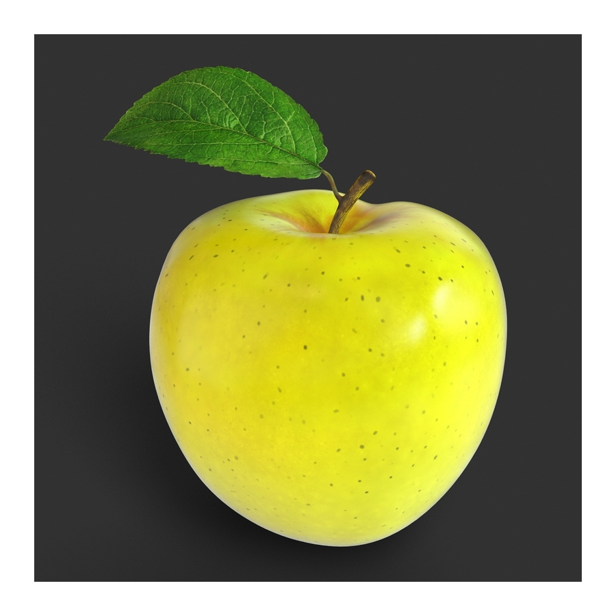 Yellow Apple 3d Model
