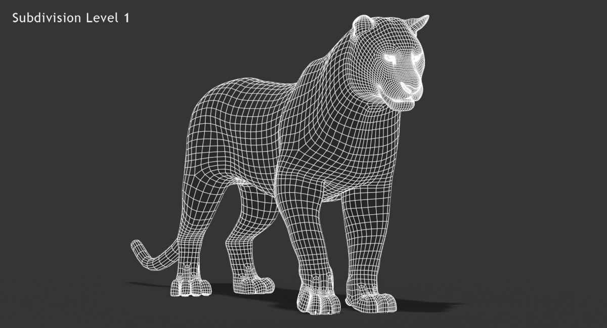 Animated Furry Big Cats 3D Model  - 26