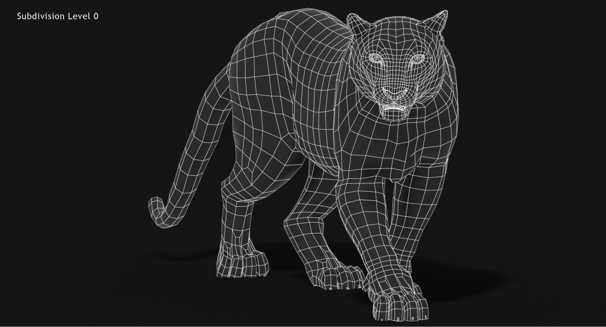 Animated Furry Big Cats 3D Model  - 84