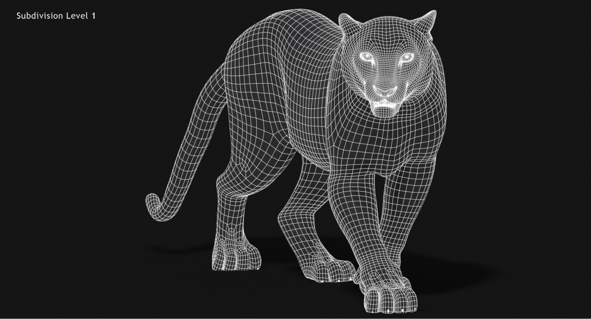 Animated Furry Big Cats 3D Model  - 85