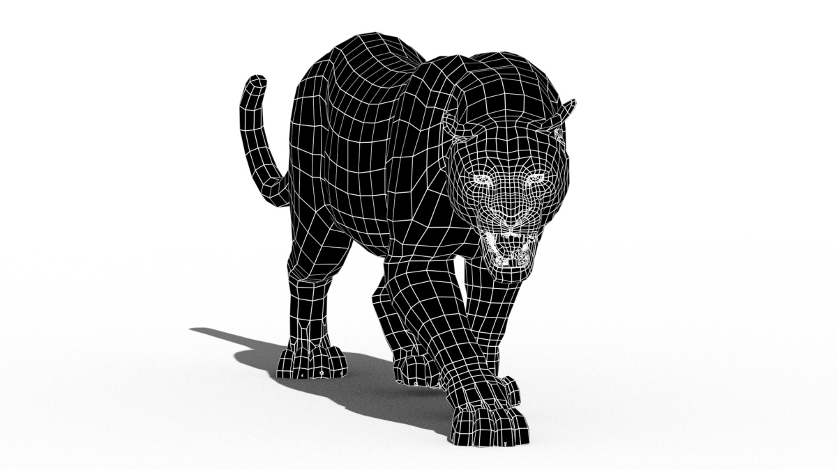 Leopard Animated Fur 3D Model  - 12