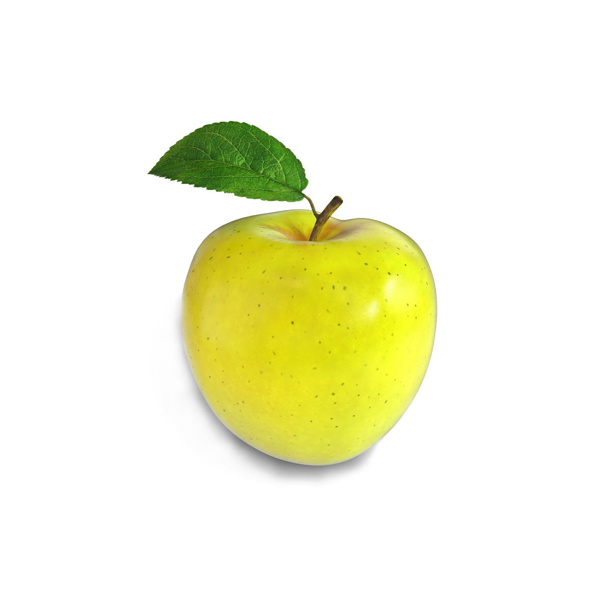 Yellow Apple 3d Model  - 1