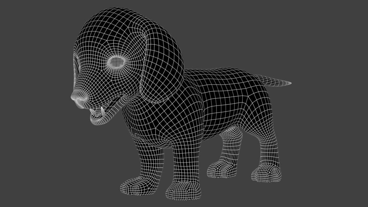 Rigged Dachshund Dog Puppy 3D Model