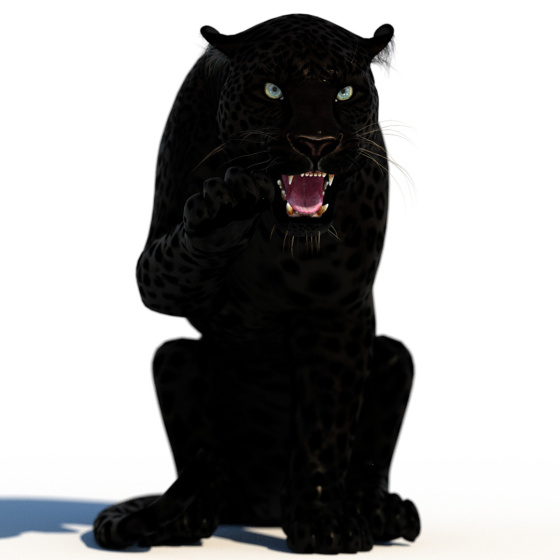 Rigged Black Panther 3D Model