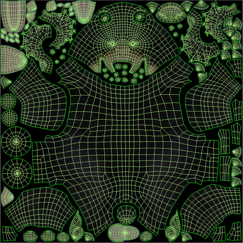Black Bear 3D Model UVs