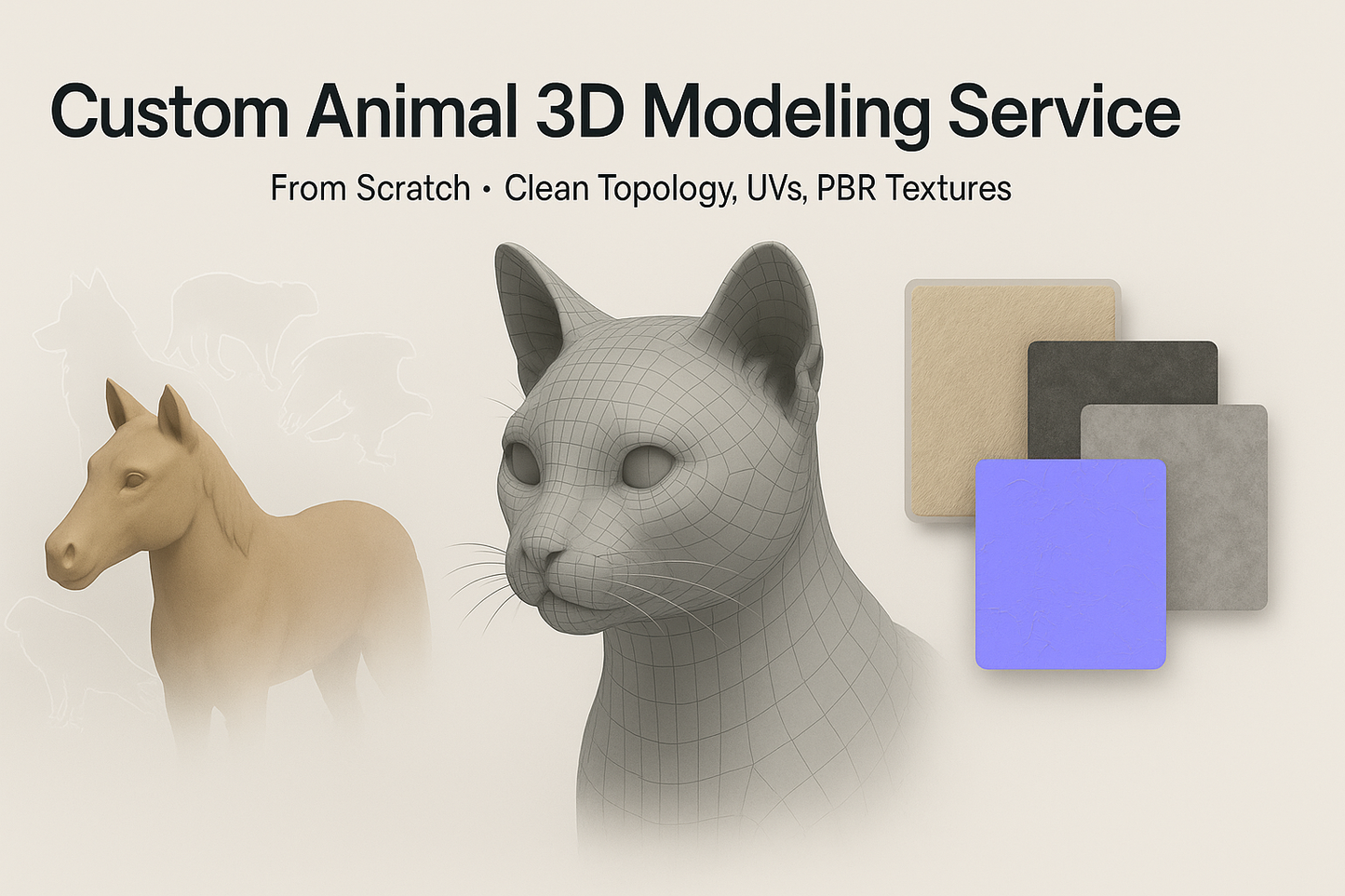 Custom Animal 3D Modeling Service (From Scratch)