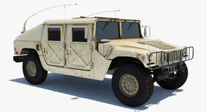 HMMWV Hummer Miliatry Vehicle 3D Model Thumbnail