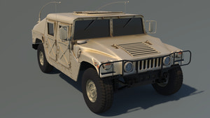 High-Quality HMMWV Hummer Military Vehicle 3D Model Thumbnail