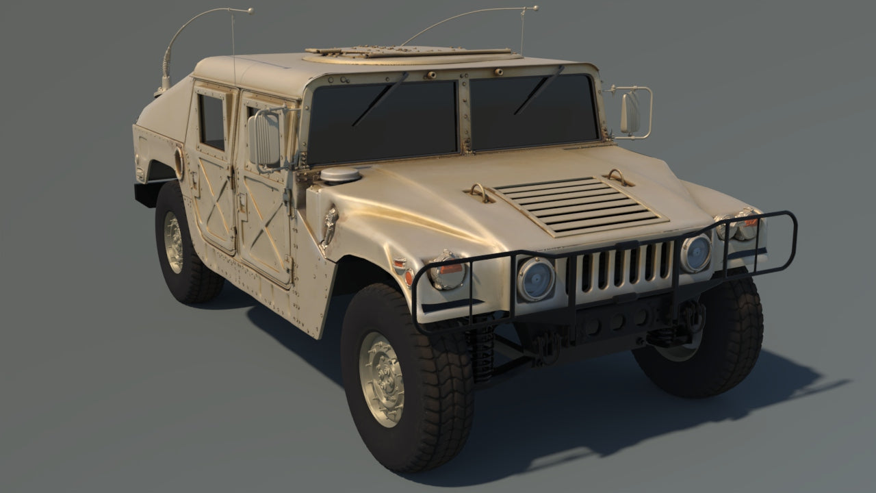 High-Quality HMMWV Hummer Military Vehicle 3D Model
