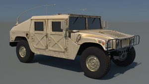 High-Quality HMMWV Hummer Military Vehicle 3D Model Thumbnail