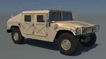High-Quality HMMWV Hummer Military Vehicle 3D Model